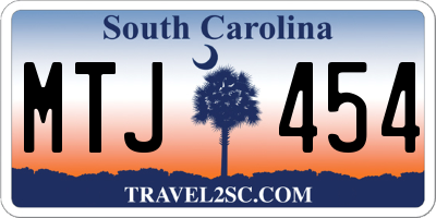 SC license plate MTJ454