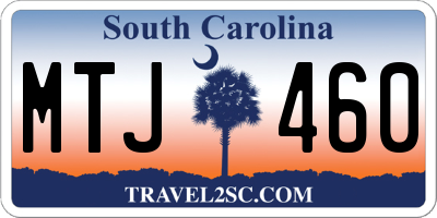 SC license plate MTJ460