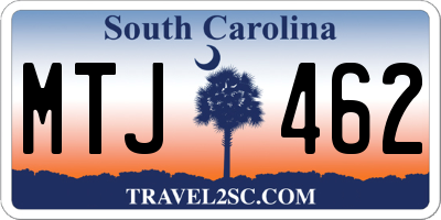 SC license plate MTJ462