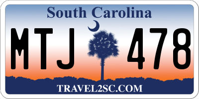 SC license plate MTJ478