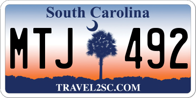 SC license plate MTJ492