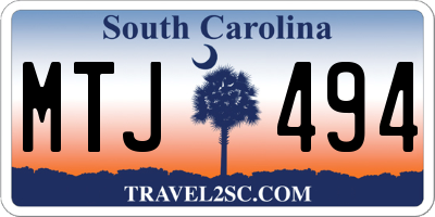 SC license plate MTJ494