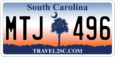 SC license plate MTJ496