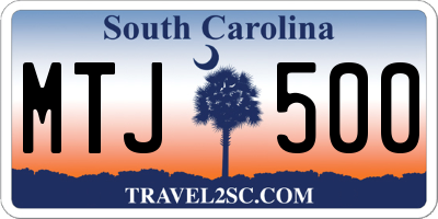 SC license plate MTJ500