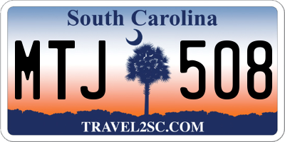 SC license plate MTJ508