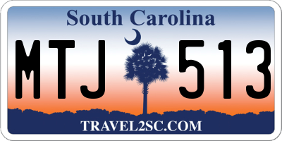 SC license plate MTJ513