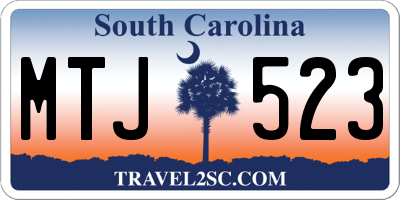SC license plate MTJ523
