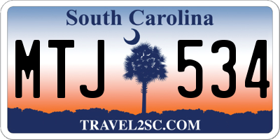 SC license plate MTJ534