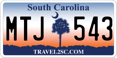 SC license plate MTJ543