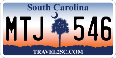 SC license plate MTJ546