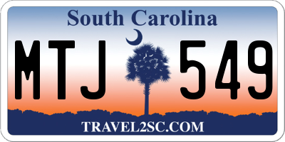 SC license plate MTJ549