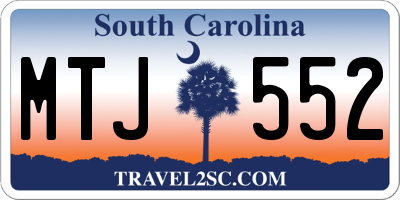 SC license plate MTJ552
