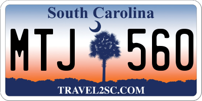 SC license plate MTJ560