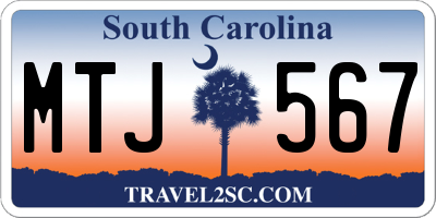 SC license plate MTJ567