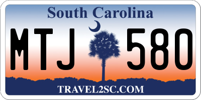 SC license plate MTJ580