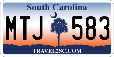 SC license plate MTJ583