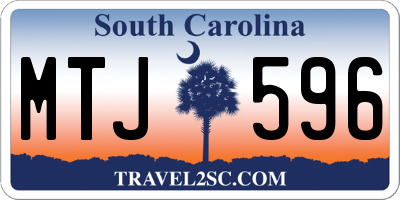 SC license plate MTJ596