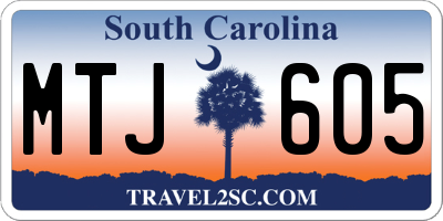 SC license plate MTJ605