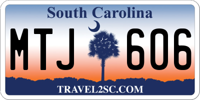 SC license plate MTJ606