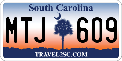 SC license plate MTJ609
