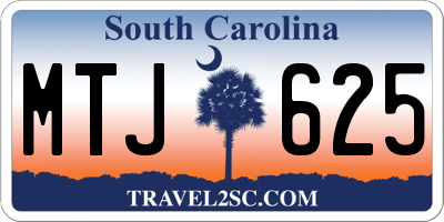 SC license plate MTJ625