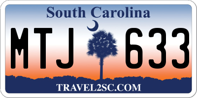 SC license plate MTJ633