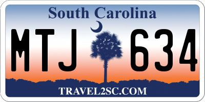 SC license plate MTJ634