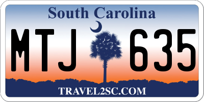 SC license plate MTJ635