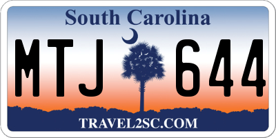 SC license plate MTJ644