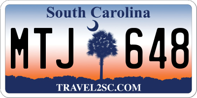 SC license plate MTJ648