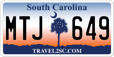 SC license plate MTJ649