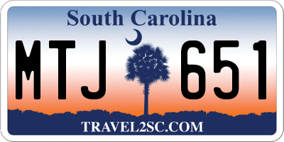 SC license plate MTJ651