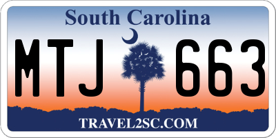 SC license plate MTJ663