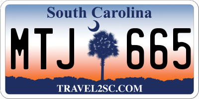 SC license plate MTJ665