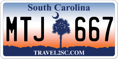 SC license plate MTJ667