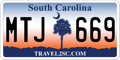 SC license plate MTJ669