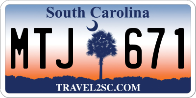 SC license plate MTJ671