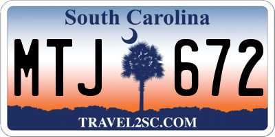SC license plate MTJ672