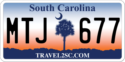SC license plate MTJ677