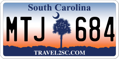 SC license plate MTJ684