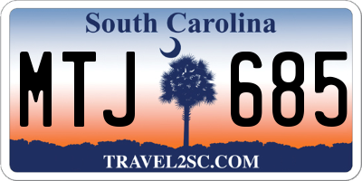 SC license plate MTJ685