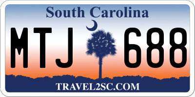 SC license plate MTJ688