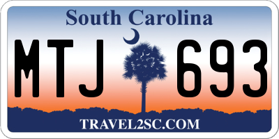 SC license plate MTJ693
