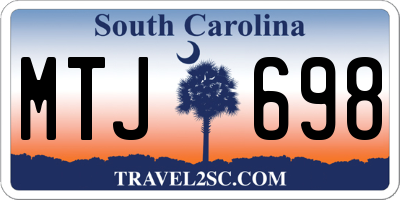 SC license plate MTJ698