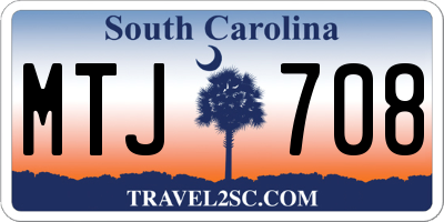SC license plate MTJ708