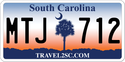 SC license plate MTJ712