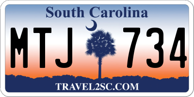 SC license plate MTJ734