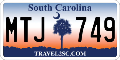 SC license plate MTJ749