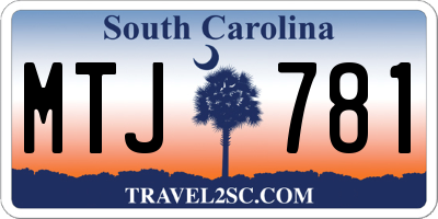 SC license plate MTJ781