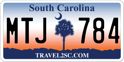 SC license plate MTJ784